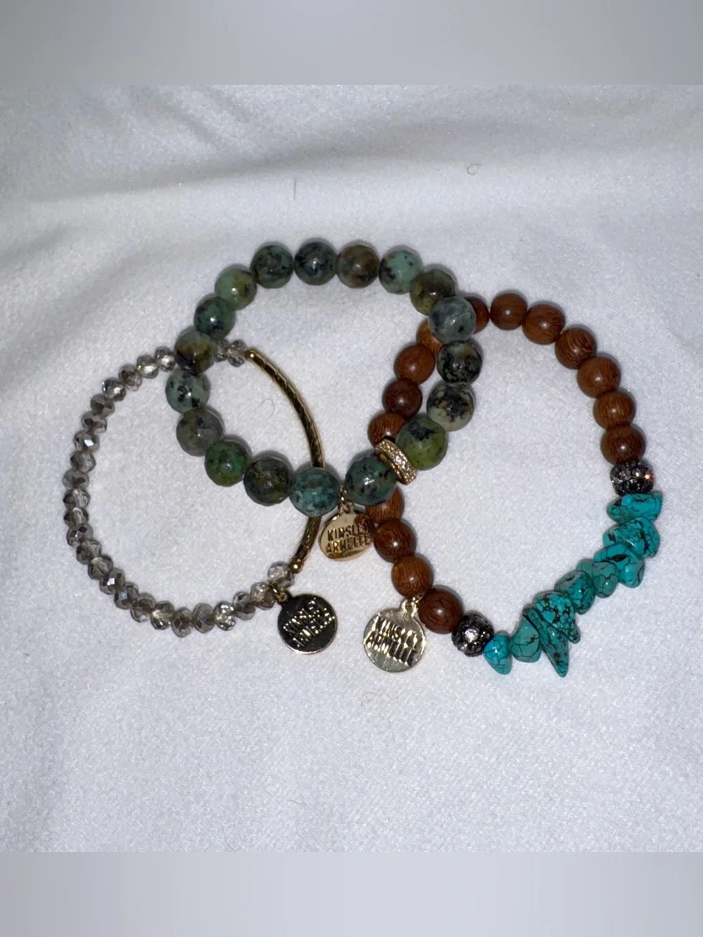 Kinsley Armelle Green, Turquoise & Brown Layered Beaded Bracelets